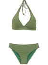 Amir Slama Plain Bikini Set In Green