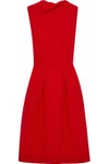 ROLAND MOURET ROLAND MOURET WOMAN PLEATED WOOL-CREPE DRESS RED,3074457345618348017