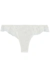 ID SARRIERI WOMAN LACE AND SATIN THONG IVORY,GB 1016843419900338