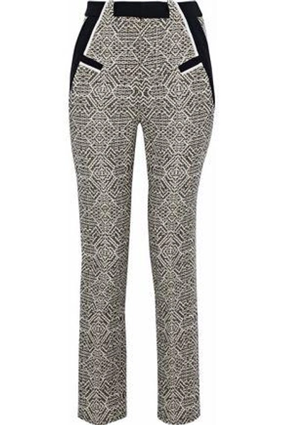 Roland Mouret Woman Logan Cropped Crepe-trimmed Tweed Skinny Trousers Black