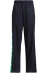 TIBI TIBI WOMAN COTTON-POPLIN TRACK PANTS NAVY,3074457345619316365