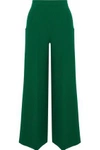 ROLAND MOURET WOMAN WOOL-CREPE WIDE-LEG PANTS FOREST GREEN,US 7280562277546742