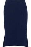 ROLAND MOURET ROLAND MOURET WOMAN PLEATED WOOL-CREPE SKIRT NAVY,3074457345618351175
