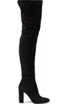 GIANVITO ROSSI WOMAN SUEDE OVER-THE-KNEE BOOTS BLACK,US 7789028784561904