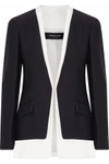 DEREK LAM WOMAN LAYERED TWO-TONE CADY BLAZER BLACK,US 4146401444299859