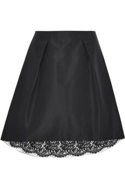 Carolina Herrera Pleated Silk-faille Skirt In Black