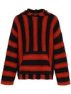 AMIRI BAJA STRIPED KNIT HOODIE