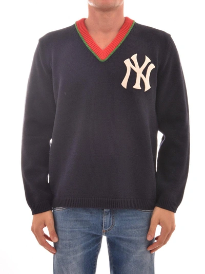 Gucci Men's Sweater With Ny Yankees™ Patch In Red