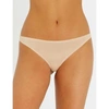 Stella Mccartney Stella Smooth And Lace Stretch-jersey And Lace Thong In Nude