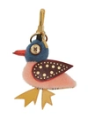 BURBERRY BURBERRY BARRY THE DUCK SHEARLING AND LEATHER CHARM - PINK