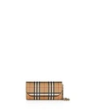 BURBERRY VINTAGE CHECK AND LEATHER WALLET WITH CHAIN,4080005