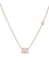 AQUA RADIANT PENDANT NECKLACE IN 18K ROSE GOLD TONE-PLATED STERLING SILVER OR PLATINUM-PLATED STERLING SI,BL11438NR18-16