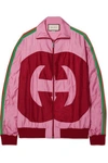 GUCCI Grosgrain-trimmed printed shell track jacket