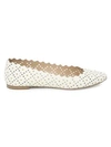 CHLOÉ Lauren Perforated & Studded Leather Ballet Flats