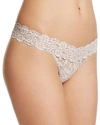 Hanky Panky Cross-dyed Signature Lace Low-rise Thong In Cygnet/vanilla