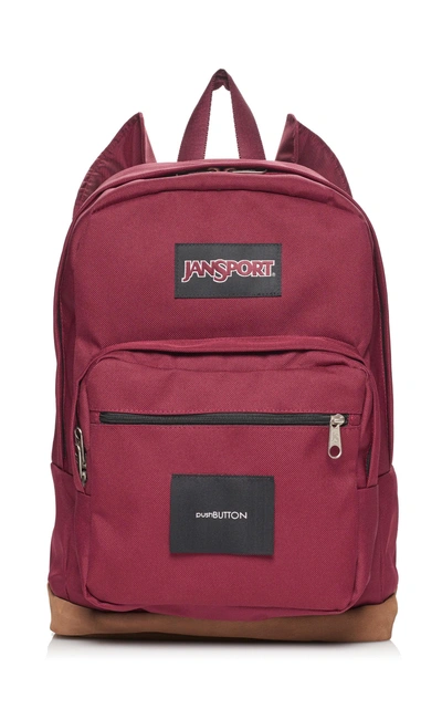 Pushbutton Canvas Backpack In Red