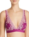 Wacoal Embrace Lace Plunge Soft Cup Wireless Bra In Hollyhock/chalk Pink
