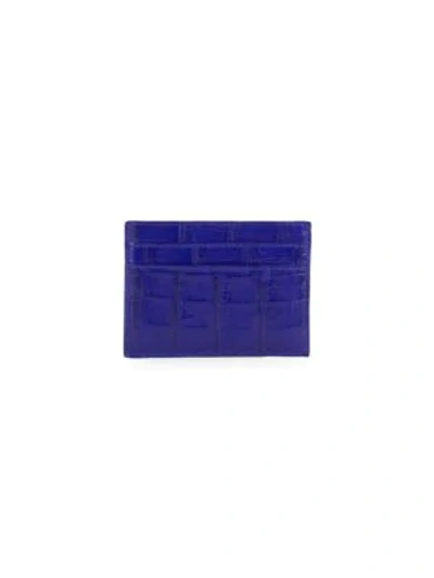 Santiago Gonzalez Men's Crocodile Card Case In Cobalt