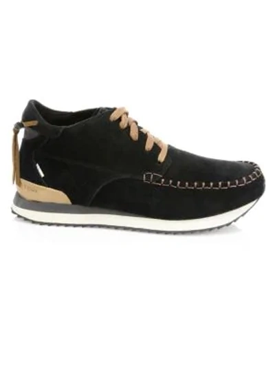 Toms Balboa Mid Top Suede Trainers In Black