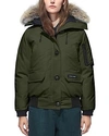 Canada Goose Chilliwack Down Bomber Jacket W/ Fur Hood In Military Green