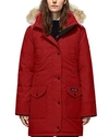 Canada Goose Trillium Down Parka Coat W/ Natural Coyote Fur Trim In Redwood
