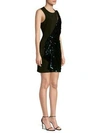 PARKER BLACK Albany Mixed Media Sequined Dress