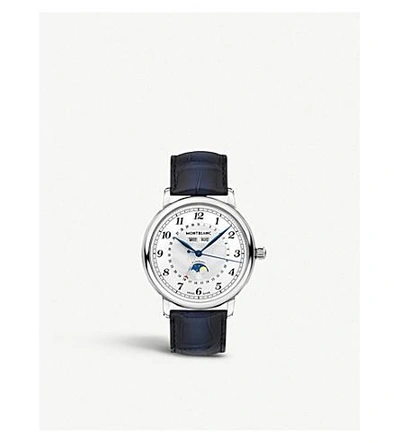 Montblanc 118516 Star Full Calendar Stainless Steel And Crocodile-embossed Leather Strap
