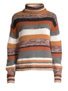 360CASHMERE Elenor Striped Crop Cashmere Turtleneck Sweater