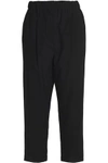 BRUNELLO CUCINELLI BRUNELLO CUCINELLI WOMAN WOOL-TWILL STRAIGHT-LEG PANTS BLACK,3074457345619228175