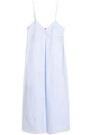 BODAS WOMAN STRIPED COTTON-POPLIN NIGHTDRESS SKY BLUE,AU 4146401443742095