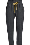 BRUNELLO CUCINELLI BRUNELLO CUCINELLI WOMAN CROPPED WOOL-BLEND TAPERED PANTS CHARCOAL,3074457345619212191