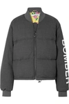 OFF-WHITE PRINTED WOOL-BLEND DOWN BOMBER JACKET