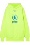 Balenciaga World Food Programme Printed Neon Cotton-blend Jersey