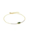 MEIRA T 14K GOLD & DIAMOND, EMERALD MARQUISE BRACELET,400099352620