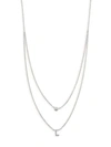 EF COLLECTION Diamond Bezel & Initial Pendant Necklace