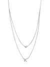 EF COLLECTION Diamond Bezel & Initial Pendant Necklace