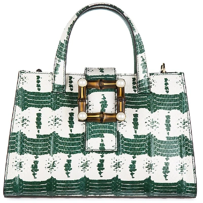 Gucci Women's Leather Handbag Shopping Bag Purse Nymphaea In Green