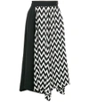 LOEWE Black & White High Waisted Midi Skirt
