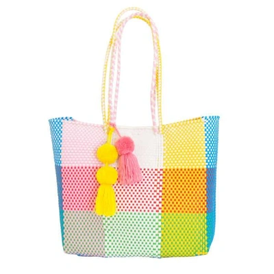 Soi 55 Recycled Plastic Tote Rainbow Check In Multicolour