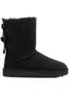 Ugg Bailey Bow Ii Low Heels Ankle Boots In Black Suede