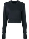 A_PLAN_APPLICATION A_PLAN_APPLICATION CROPPED SWEATSHIRT - 蓝色