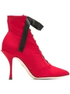 DOLCE & GABBANA DOLCE & GABBANA 系带高跟及踝靴 - 红色
