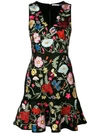 ALICE AND OLIVIA FLORAL-EMBROIDERED DRESS