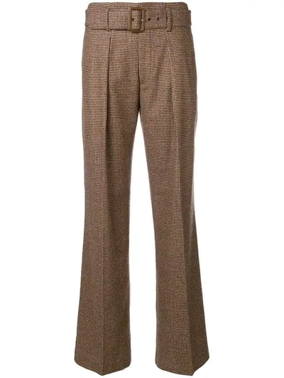 Polo Ralph Lauren Buckled Tweed Wide In Brown