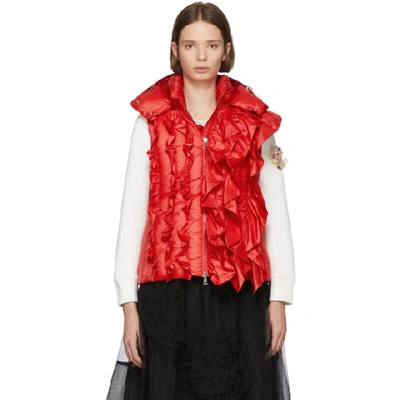 Moncler Genius 4 Moncler Simone Rocha Red Down Marianne Vest In 45i Red