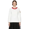 MONCLER GENIUS 4 MONCLER SIMONE ROCHA WHITE NECKLACE SWEATSHIRT