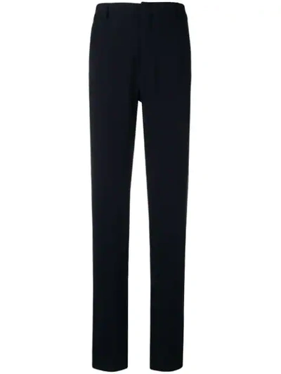 Giorgio Armani Textured Tailored Trousers In Dark Heather Grey