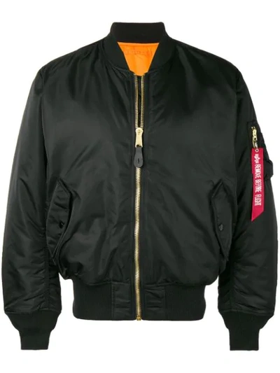 Alpha Industries Baseball-collar Track Jacket In Black