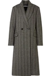 Stella Mccartney Oversized Herringbone Wool Coat In Black