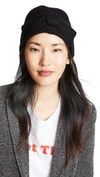 Kate Spade Solid Bow Beanie Hat In Black